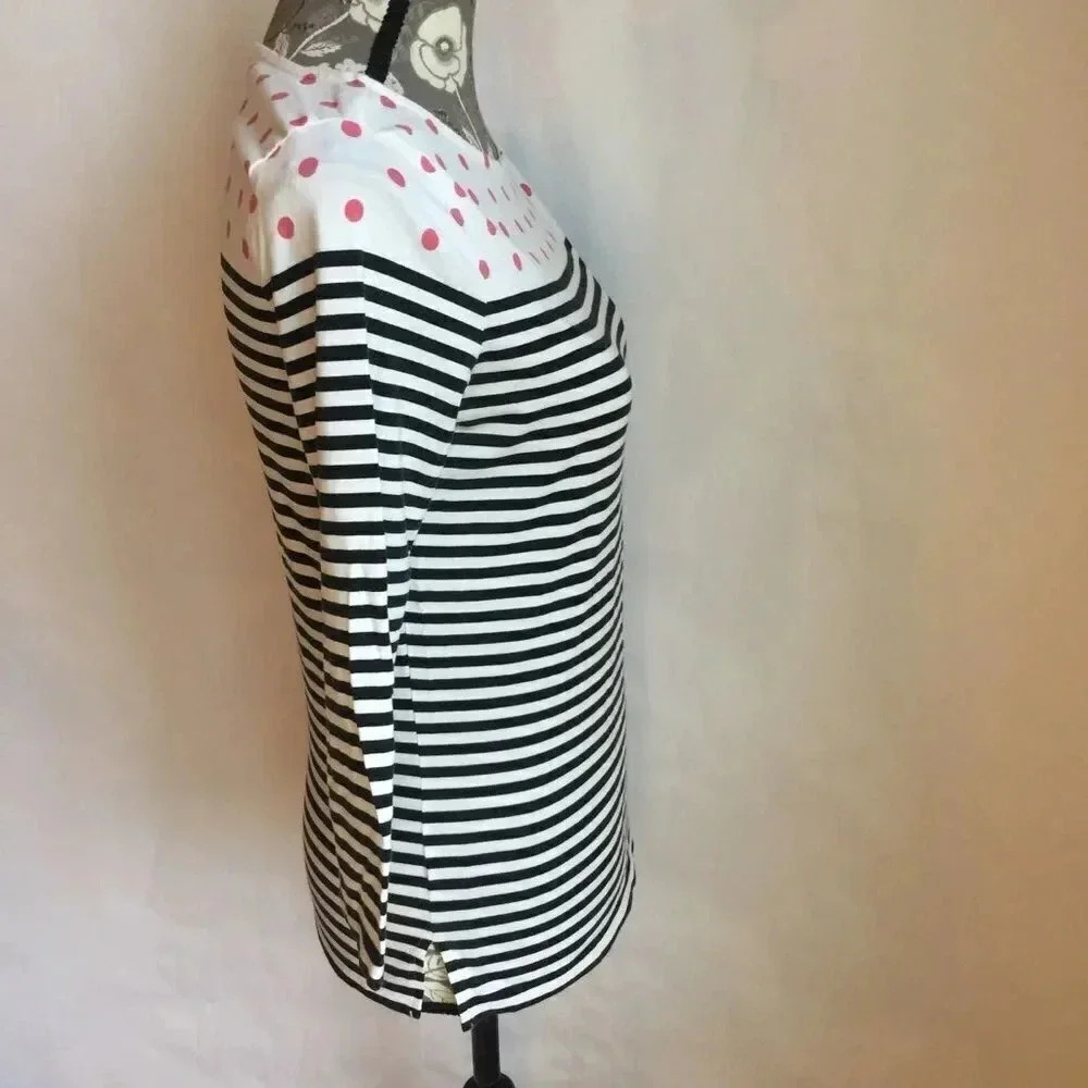 ELLE striped/polka dot top, 3/4 sleeve XS - Picture 3 of 5